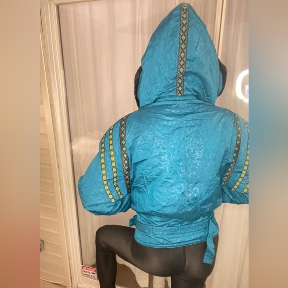 True late 80s 90s LIFETIME GRAIL Head damask native tribal ski jacket muff set - Picture 12 of 16